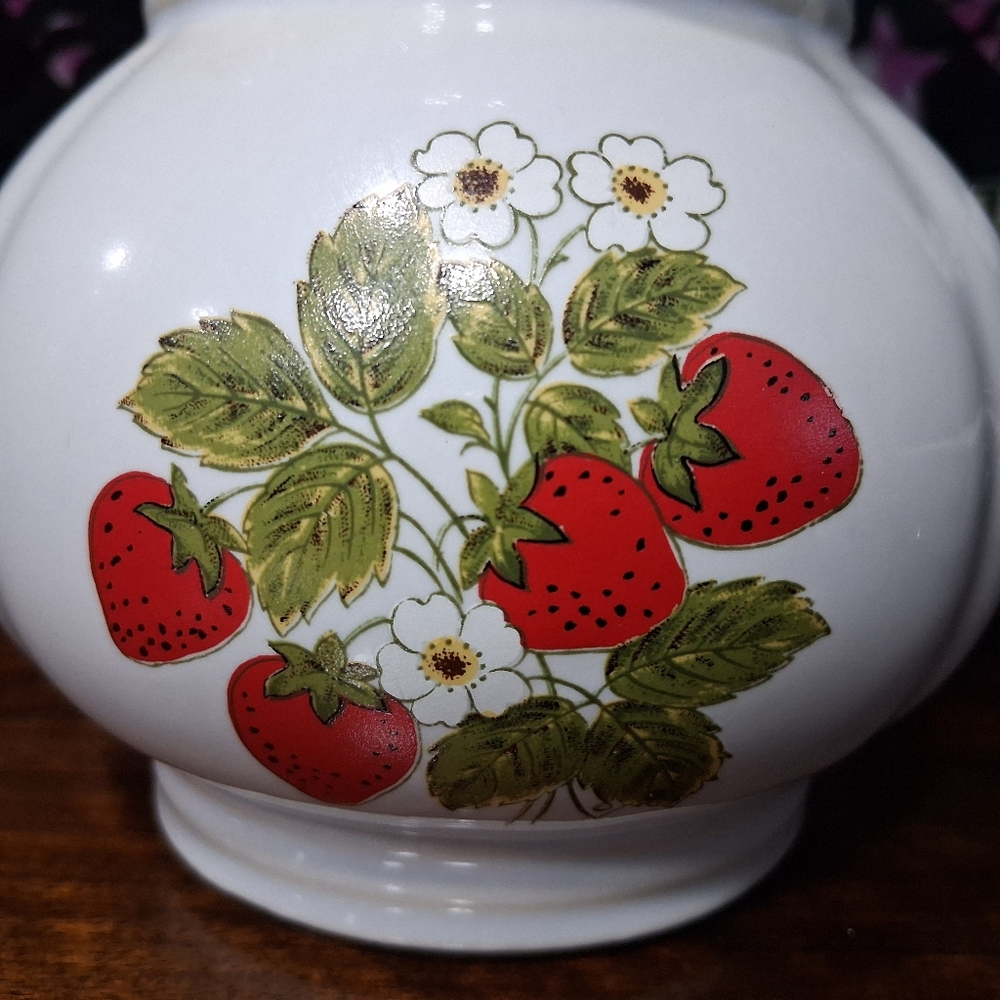 Vintage McCoy Strawberry Country Pitcher And Basin Set Wash Bowl 7528 USA - Picture 4 of 14